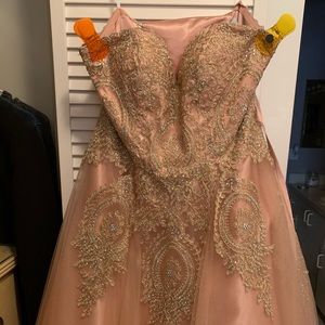 Pink Gold Prom / Formal Dress Size 16